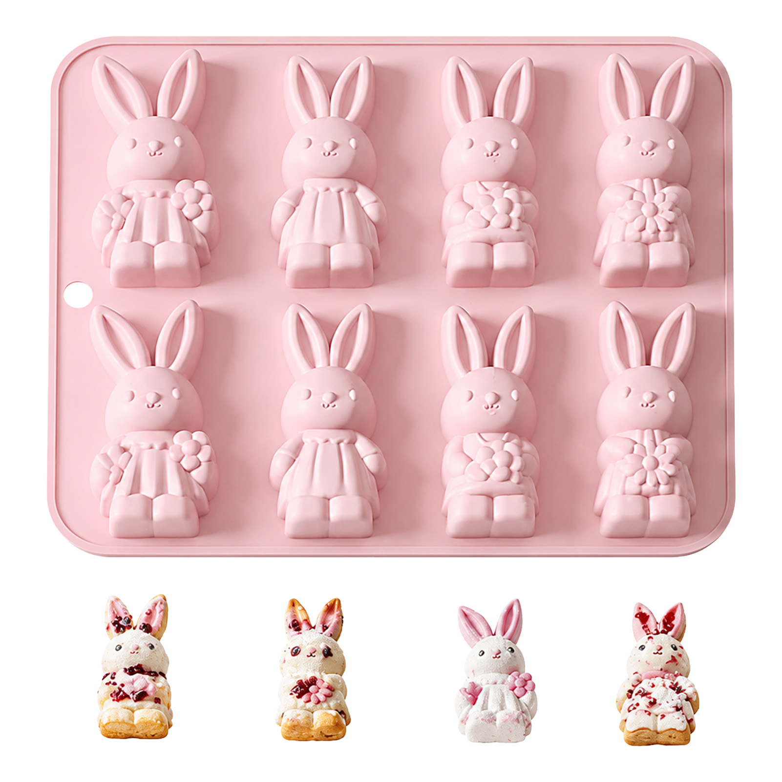 Bunny Cake Mold - プロフェッショナルケーキ型 バニー型 チョコレートムーストレイ イースターパーティー用 ベーキング用 食品グレードシリコン