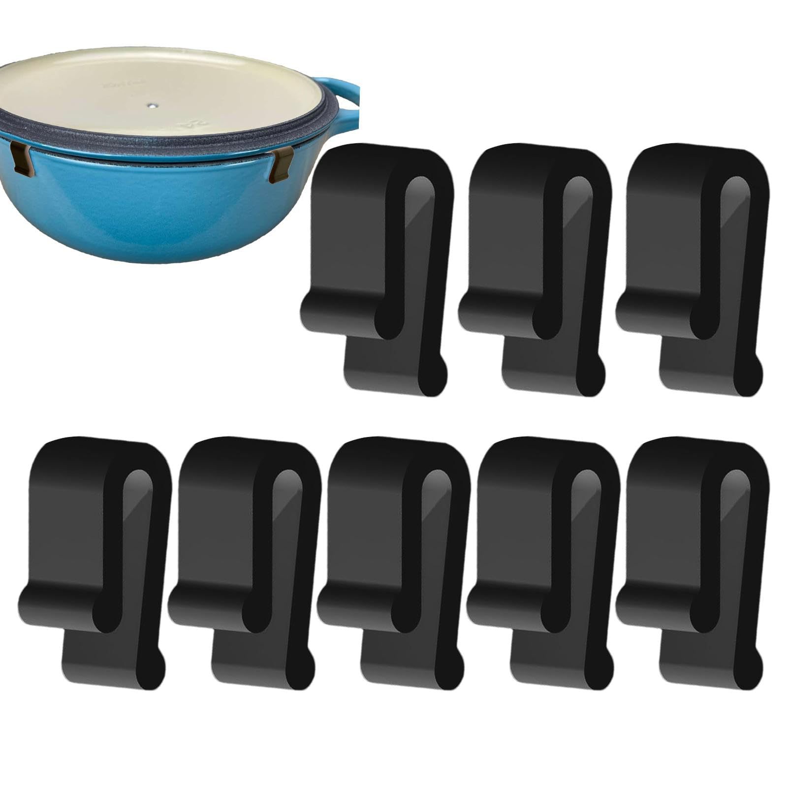 Cast Iron Corn - シリコン製ダッチオーブンプロテクタークリップ 食品グレード調理器具蓋ホルダー スタッキングガード キッチン収納クリップ 鋳鉄鍋用