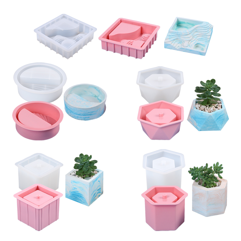 Potsticker Mold - シリコーン多肉植物植木鉢,プランター,花瓶,植物,植木鉢,セメント粘土,石膏型,キャンドル,石鹸工芸品,家の装飾,鋳造