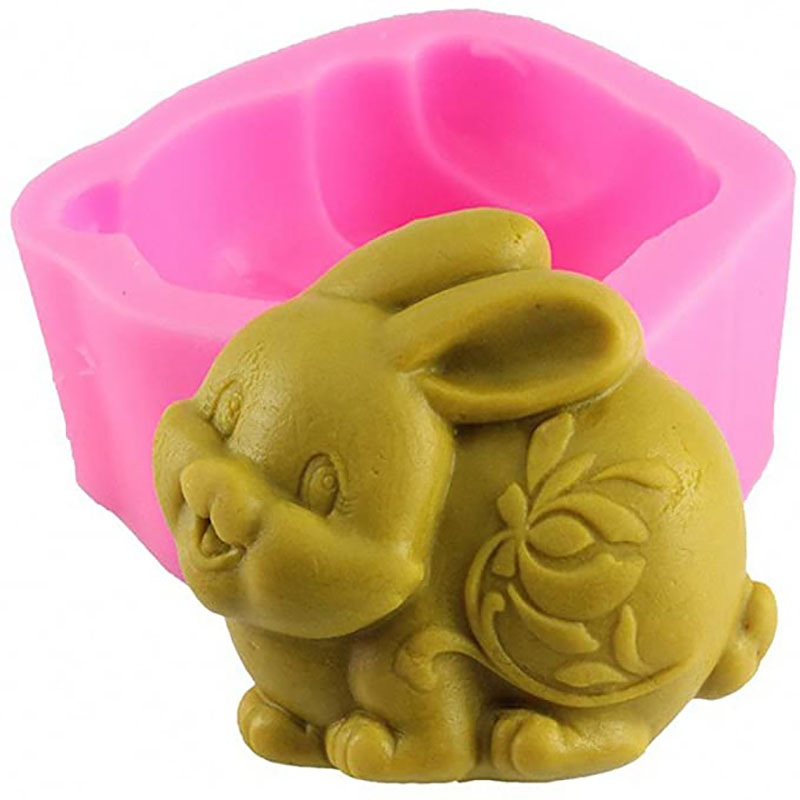 Bunny Cake Mold - ウサギシリコンソープモールド イースターバニーモールド フォンダン、ケーキトッパーデコレーション ポリマークレイシリコンモールド 石鹸作り用