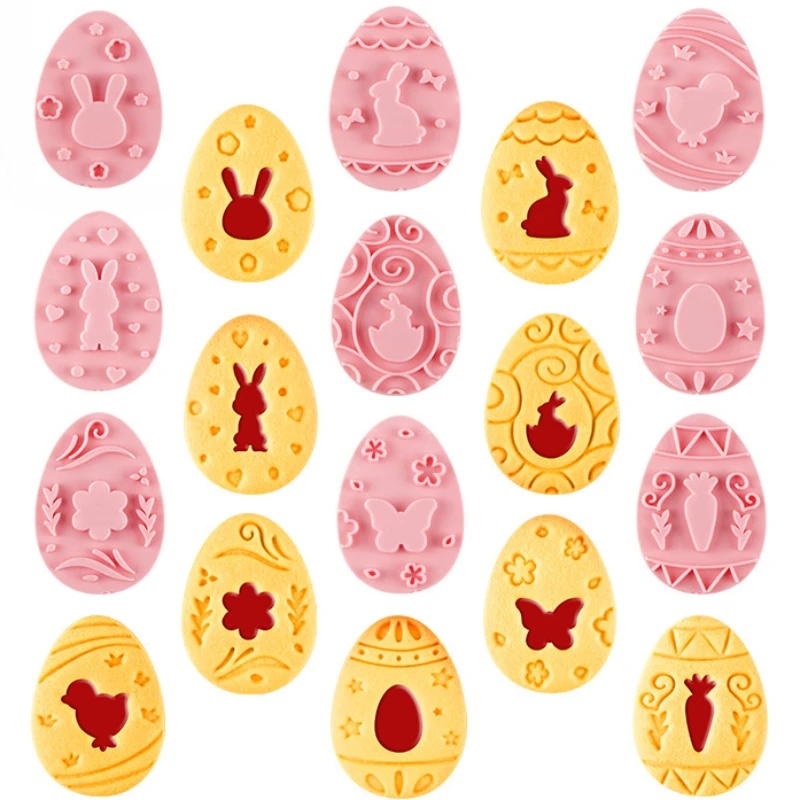Bunny Cake Mold - 3D クッキー型 DIY バニー型 イースタークッキーカッター 漫画デザイン