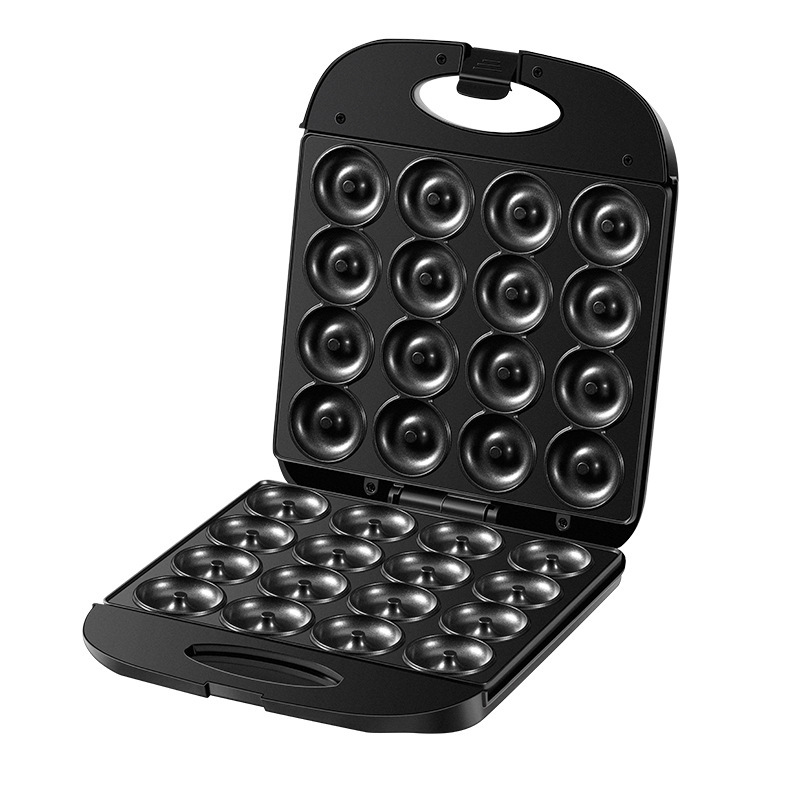 Mini Pancake Griddle - 大型16穴ドーナツメーカー 家庭用朝食マシン サンドイッチ＆パン焼きツール