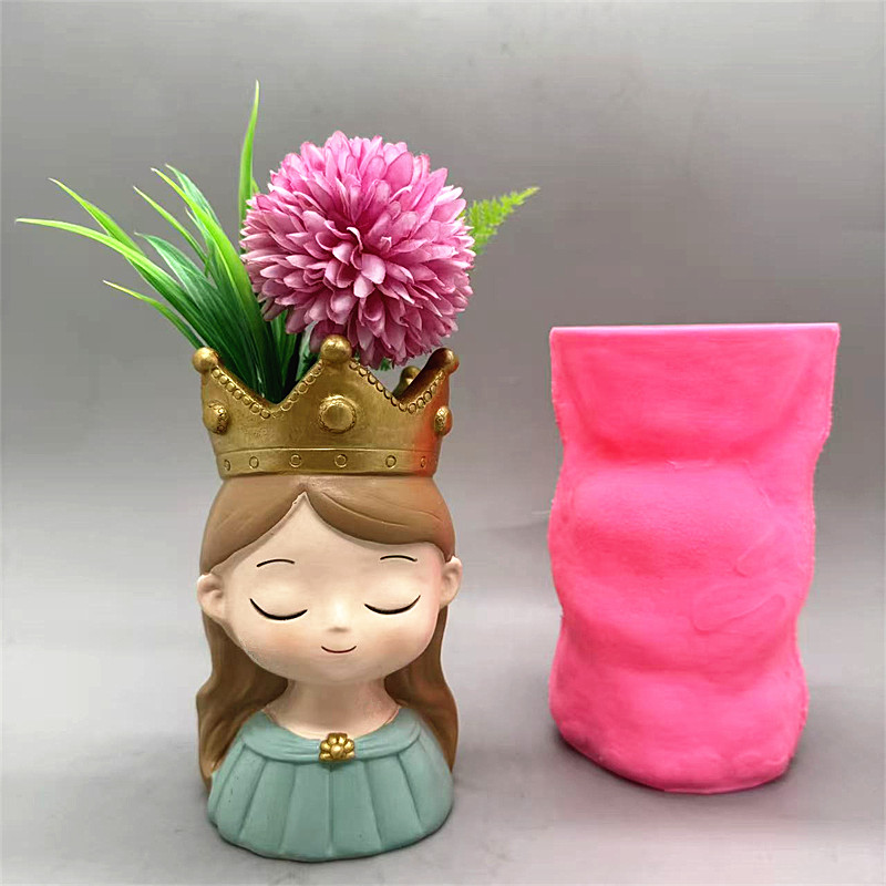 Potsticker Mold - シリコンモールドおとぎ話のプリンセスフラワーポットDIY、石膏樹脂セメントを使った家のバルコニーの装飾の作成に使用されます