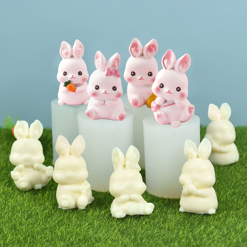 かわいいウサギの形をしたシリコンケーキ型,人魚の形をしたケー - Bunny Cake Mold のレビューと価格
