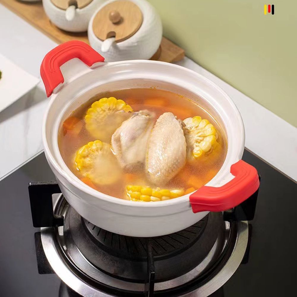 2個シリコーン抗熱傷ポットハンドルカバーノンスリップポット耳 - Cast Iron Corn のレビューと価格