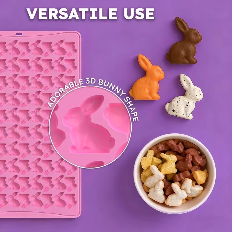 100グリッドシリコン製うさぎ型グミモールド、ミニうさぎ型チ - Bunny Cake Mold のレビューと価格